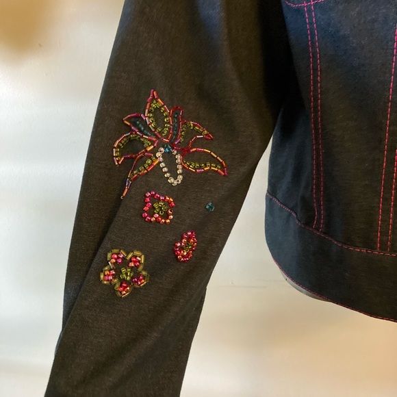 Vintage Votre Nom jean jacket with beadwork. - Picture 3 of 6